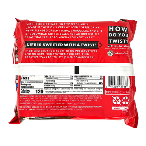 H-E-B Twisters Chocolate Cookies - Mochaccino