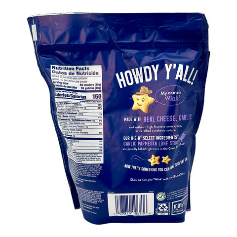 H-E-B Lone Stars Crackers - Garlic Parmesan