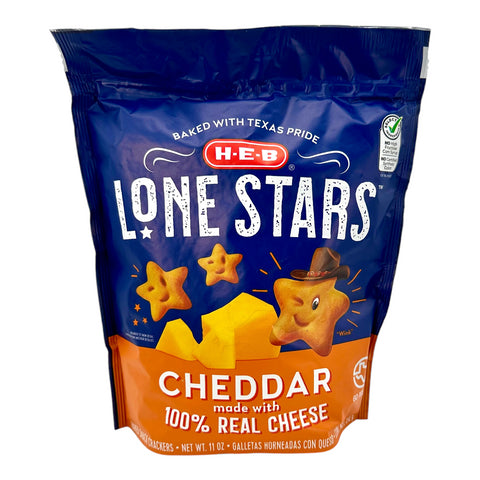 H-E-B Lone Stars Crackers - Cheddar