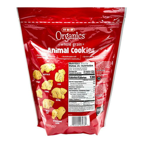 H-E-B Organics Whole Grain Animal Cookies - 6