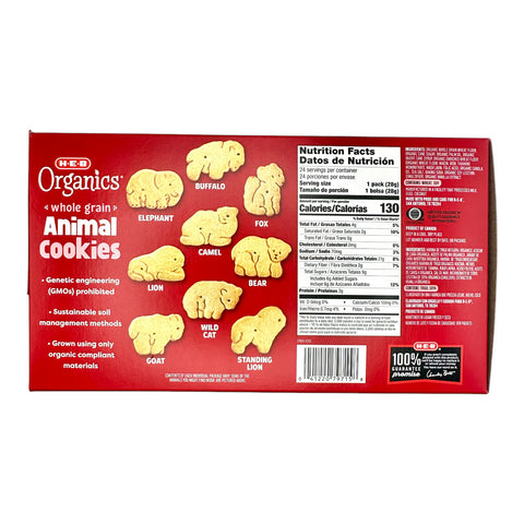 H-E-B Organics Whole Grain Animal Cookies - 24 Pack