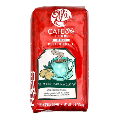 Cafe Olé By H-E-B Ground Coffee - Christmas In A Cup (Medium Roast) (Limited)