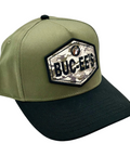Buc-ee's Green and Black Camo Patch Snapback Hat