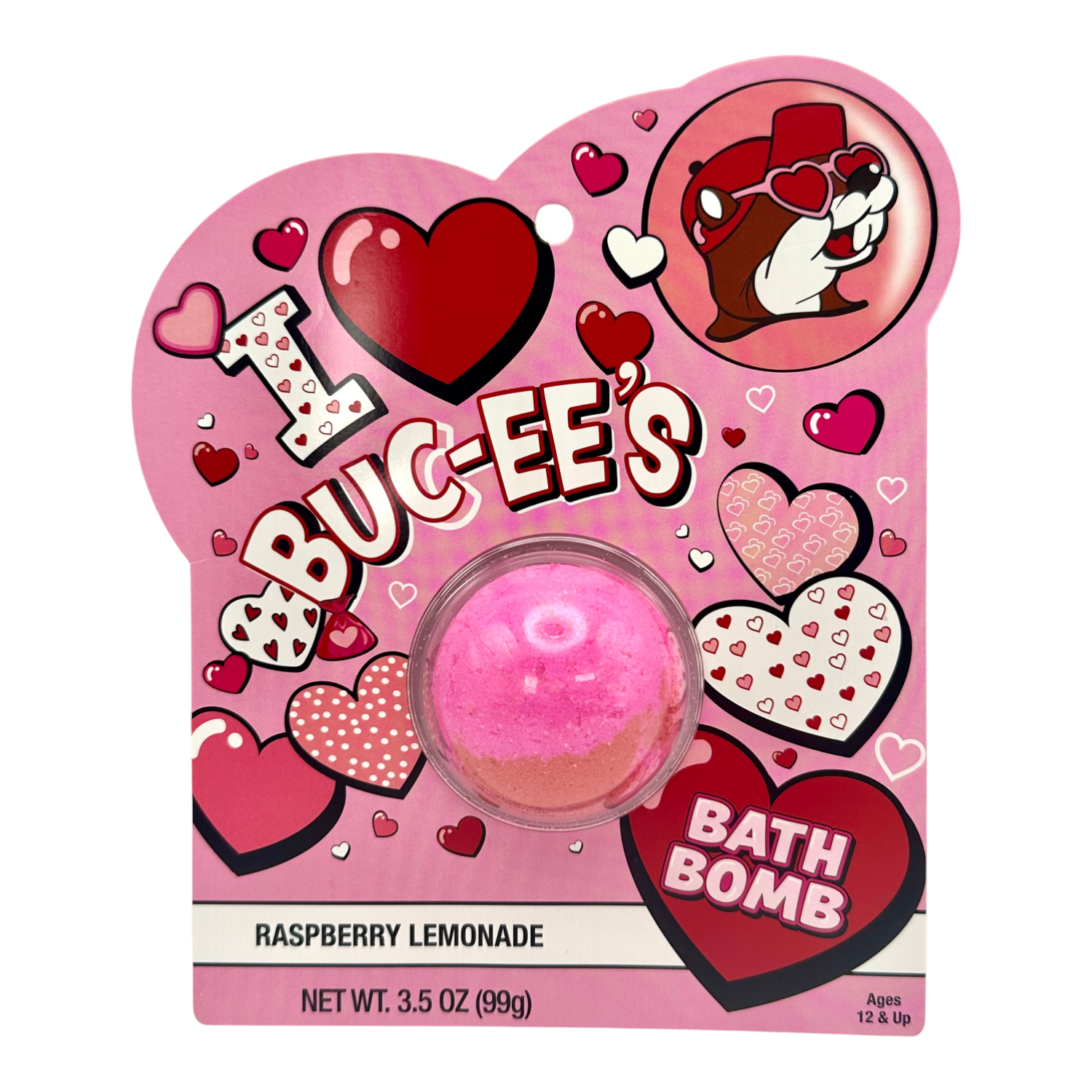 Buc-ee's Valentine's Day Bath Bomb - Raspberry Lemonade