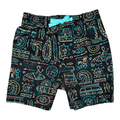 Buc-ee's black toddler swim shorts - tropical print design