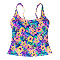 Buc-ee's multi-color tankini top - tropical floral design