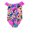 Buc-ee's tropical floral infant swimsuit - ruffle shoulders