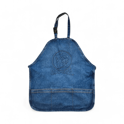 Blue Apron With Embossed Buc-ee's Logo Design