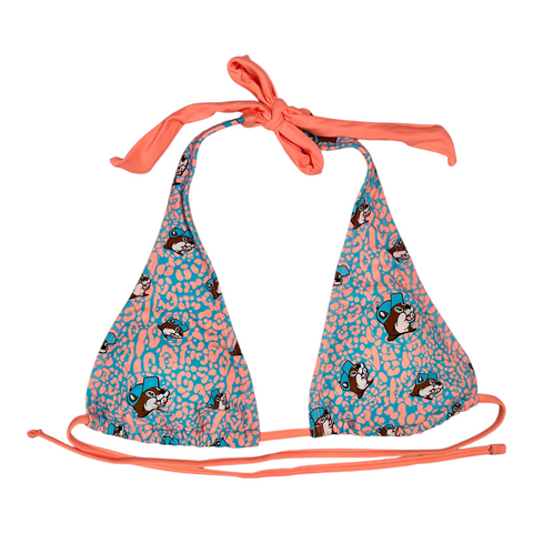 Buc-ee's Women's Two-Piece Bikini Swimsuit – Blue Leopard