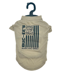 Light beige dog shirt - "BORN AND BRED" text design