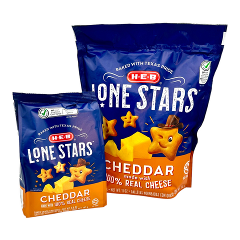 H-E-B Lone Stars Crackers - Cheddar