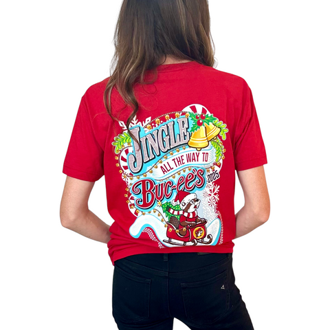 Buc-ee's Adult Christmas 2025 Red T-Shirt