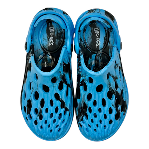 Buc-ee's Toddler Clog Sandles - Splash Blue & Black