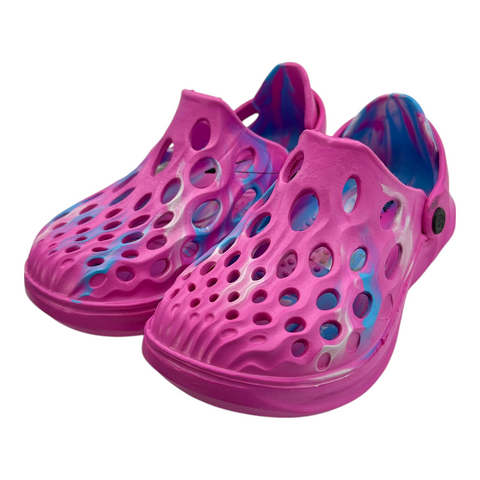 Buc-ee's Toddler Clog Sandles - Splash Pink & Blue
