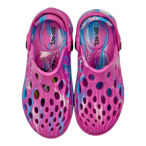 Buc-ee's Toddler Clog Sandles - Splash Pink & Blue