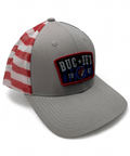 Adult Classic Gray Snapback Hat With American Flag