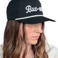 Buc-ee's Black Snapback Rope Brim Hat