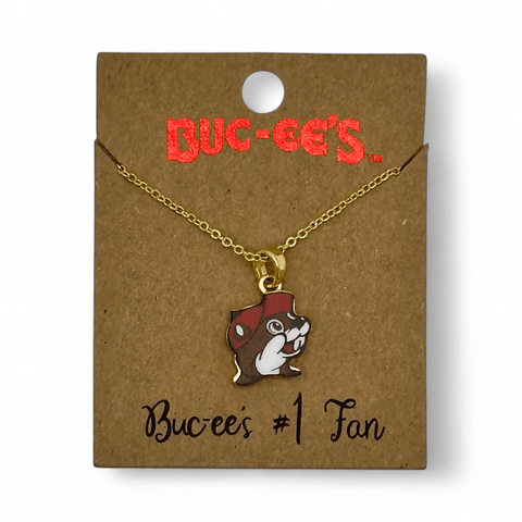 Buc-ee's #1 Fan Beaver Icon Necklace in Gold