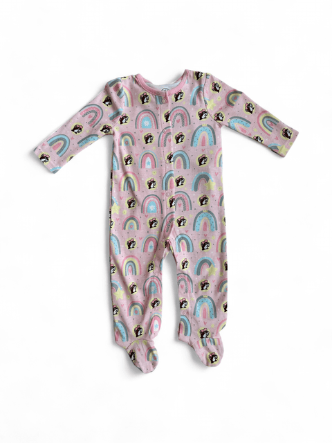 Infant Rainbow Onesie Pajamas with Bib