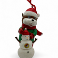 Beaver With Snowman Ornament
