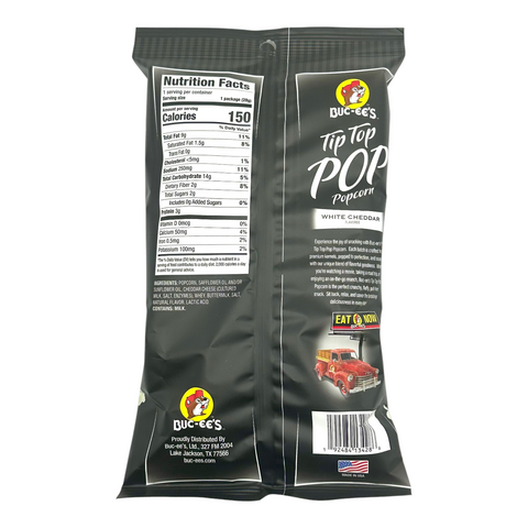 Buc-ee's Tip Top Pop Popcorn - White Cheddar
