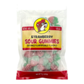 Red and green sour gummies - delicious strawberry flavor