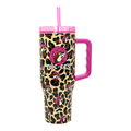 Buc-ee's pink leopard insulated tumbler - 40oz capacity