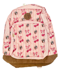 Pink backpack - playful design with bows and patterns