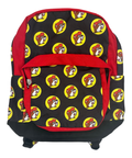 Black and red school backpack - playful design with unique pattern