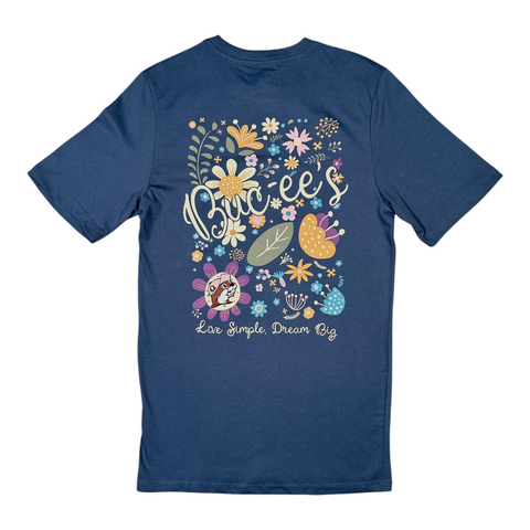 Adult Buc-ee's "Love Simple, Dream Big" Blue Shirt