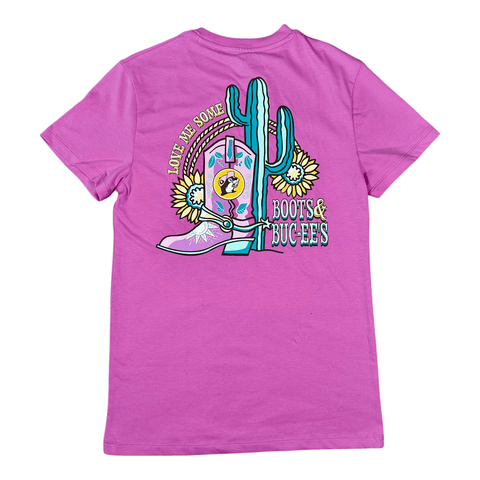 Adult Pink Love Me Some Boots & Buc-ee's T-Shirt