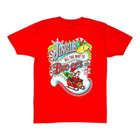 Buc-ee's Adult Christmas 2025 Red T-Shirt