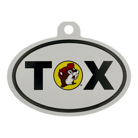 Buc-ee’s Texas Sticker – White Oval TX Design