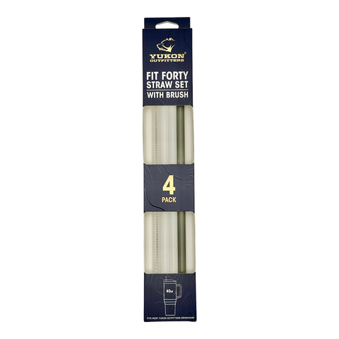 Reusable Tumbler Straws with Cleaning Brush - 4 Pack