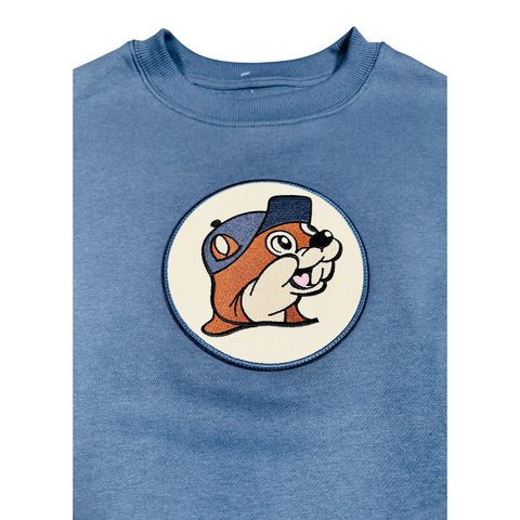Adult Blue Oversized Crew Sweatshirt