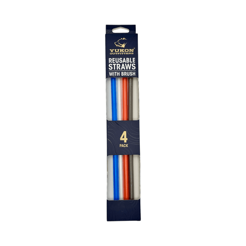 Reusable Tumbler Straws with Cleaning Brush - 4 Pack