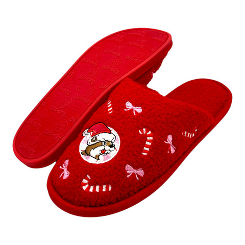 Buc-ee's Christmas 2025 Candy Cane Red Slippers