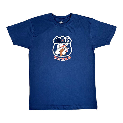 Buc-ee's Adult "All Roads Lead To Buc-ee's" Blue T-Shirt