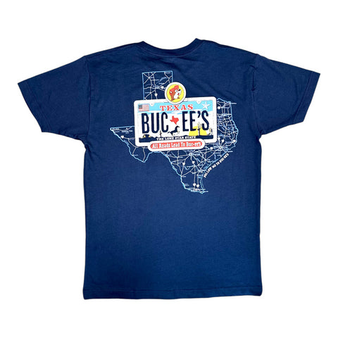 Buc-ee's Adult "All Roads Lead To Buc-ee's" Blue T-Shirt