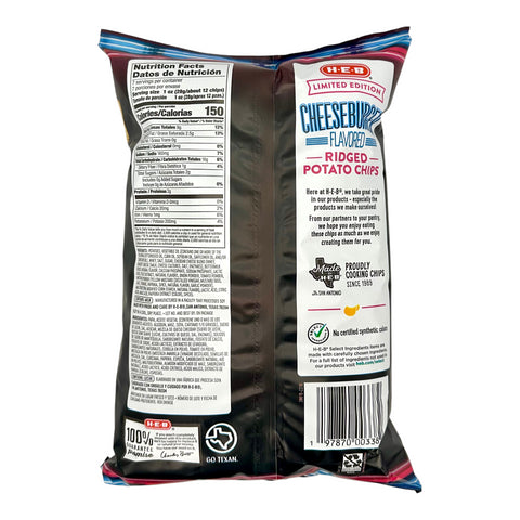 H-E-B Ridged Potato Chip - Cheeseburger (Limited Edition)