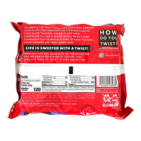 H-E-B Twisters Chocolate Cookies - Mexican Hot Chocolate