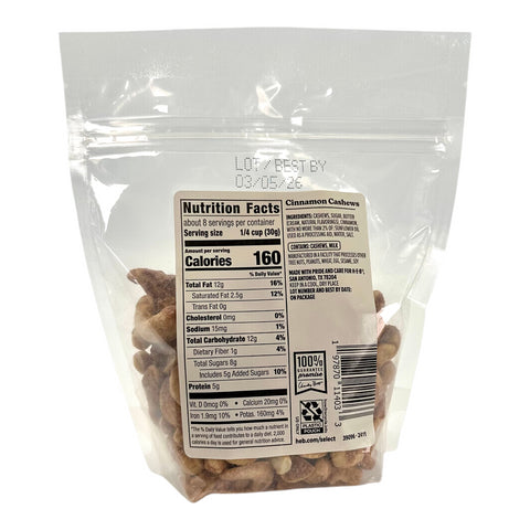 H-E-B Cashews - Cinnamon