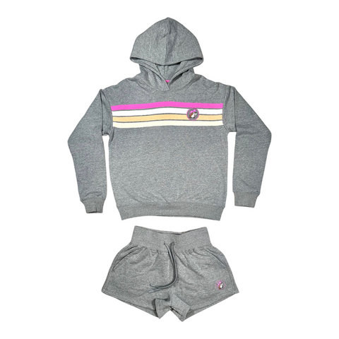 Buc-ee’s Adult Charcoal Striped Hoodie