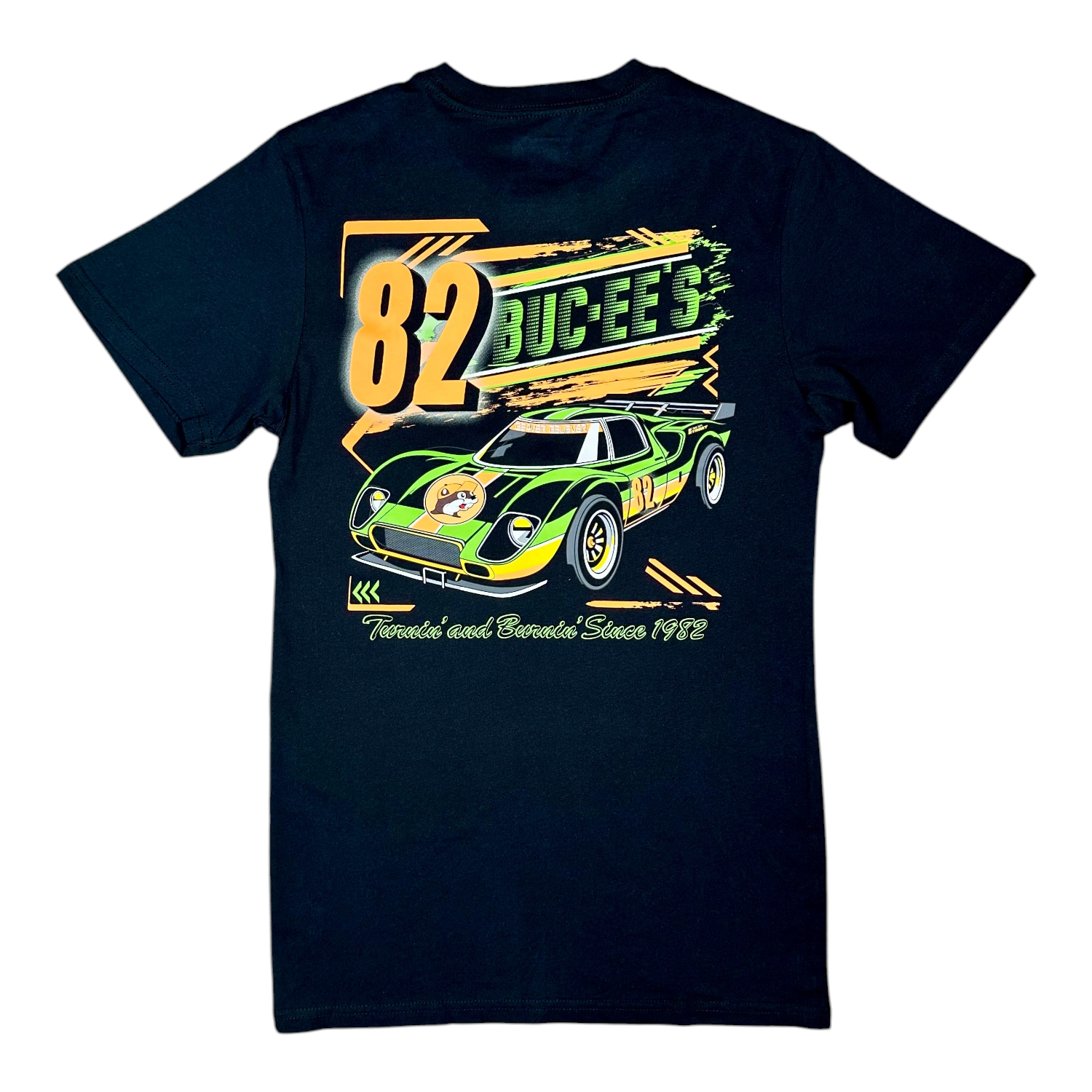 Buc-ee's Black Vintage Race Car Graphic Cotton T-Shirt