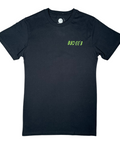 Buc-ee's black tee showcasing green and yellow car illustration
