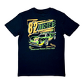 Buc-ee's graphic tee featuring bright green lettering on black
