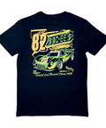 Buc-ee's graphic tee featuring bright green lettering on black