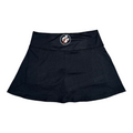 Buc-ee's black skort with colorful circular graphic on waistband