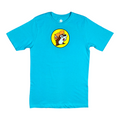 Buc-ee's light blue cotton t-shirt with cartoon beaver graphic
