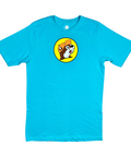 Buc-ee's light blue cotton t-shirt with cartoon beaver graphic